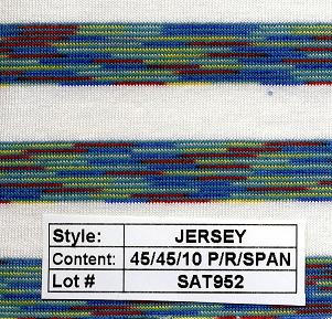 Jersey poly rayon spandex Multi Color Stripe 1/2''